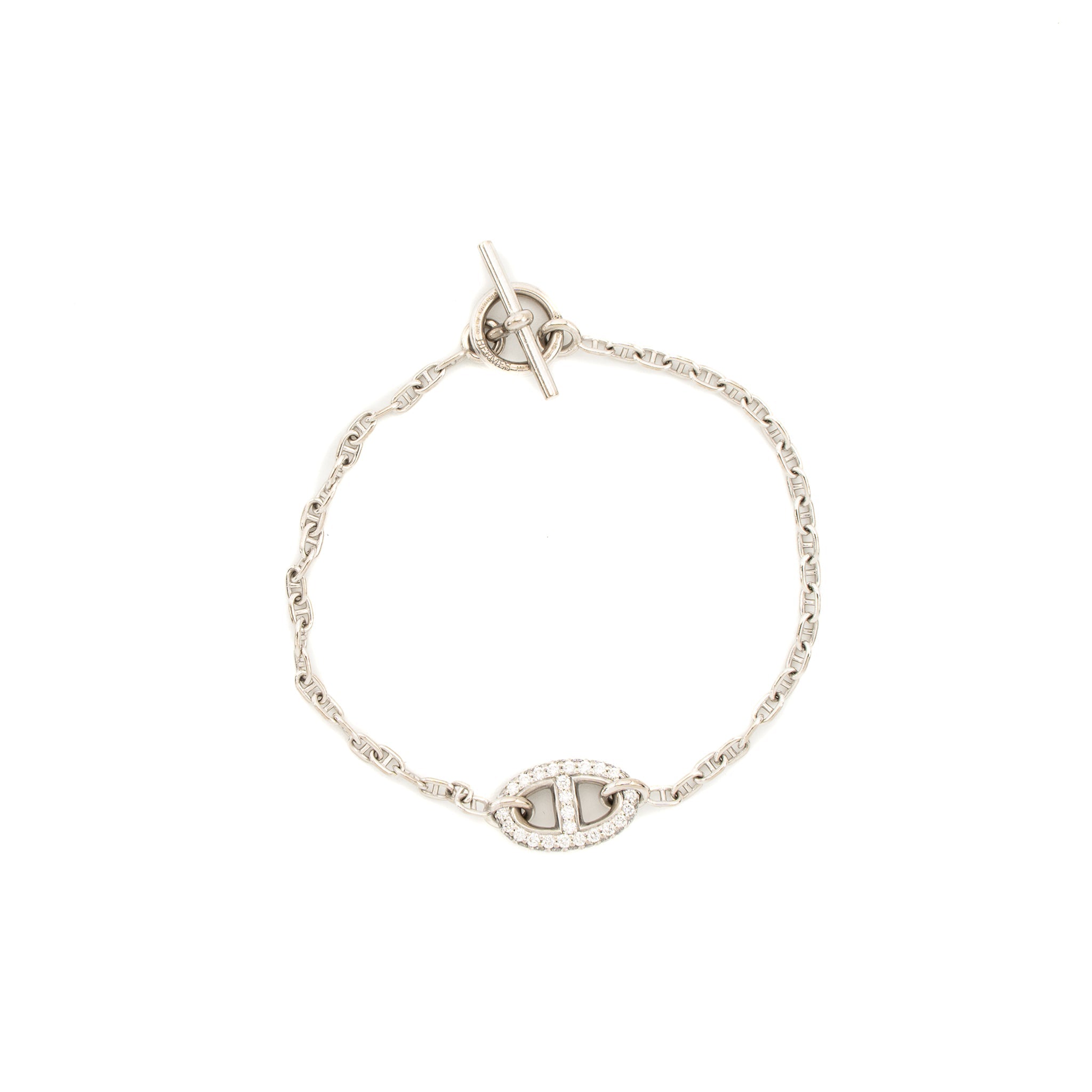 HERMES NEW FARANDOLE BRACELET WHITE GOLD WITH DIAMONDS