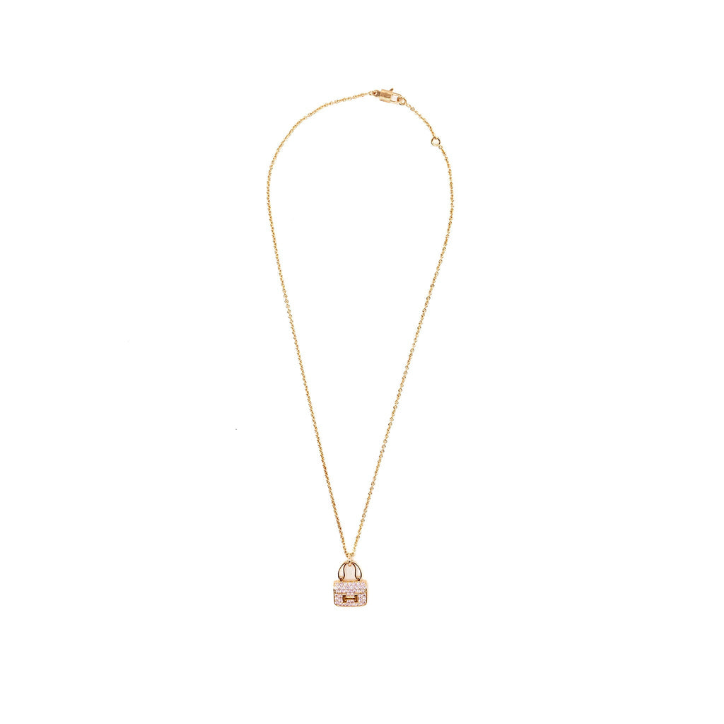 HERMES AMULETTES CONSTANCE PENDANT ROSE GOLD/ PINK SAPPHIRE GEMSTONES