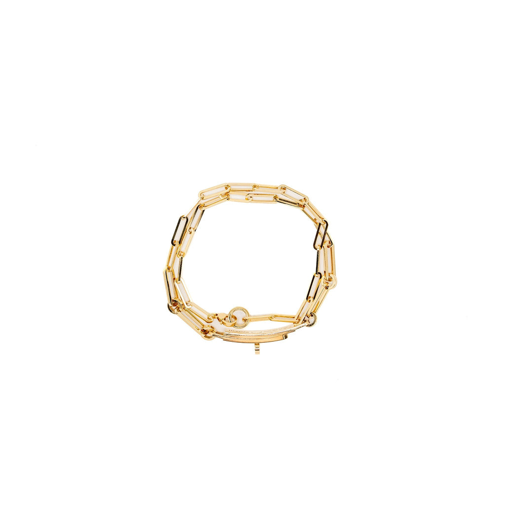 HERMES KELLY CHAIN CHOCKER/DOUBLE BRACELET YELLOW GOLD, DIAMONDS