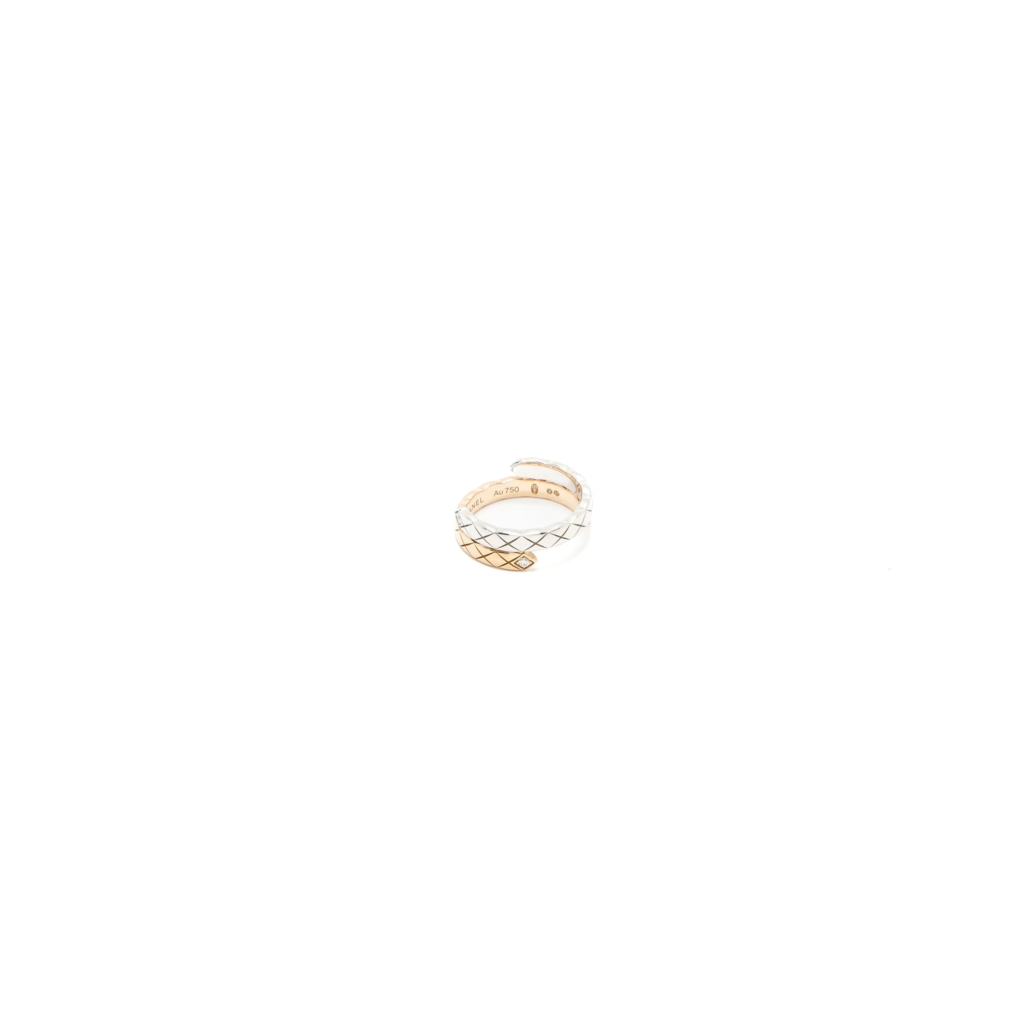 CHANEL COCO CRUSH TOI ET MOI RING, SMALL VERSION WHITE/BEIGE GOLD DIAMONDS