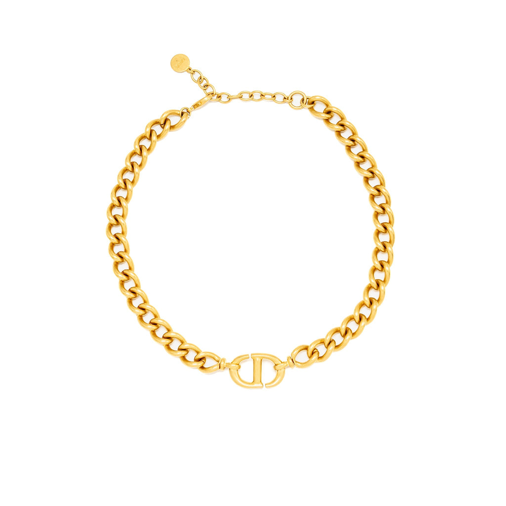 DIOR CD NECKLACE/CHOCKER GOLD TONE