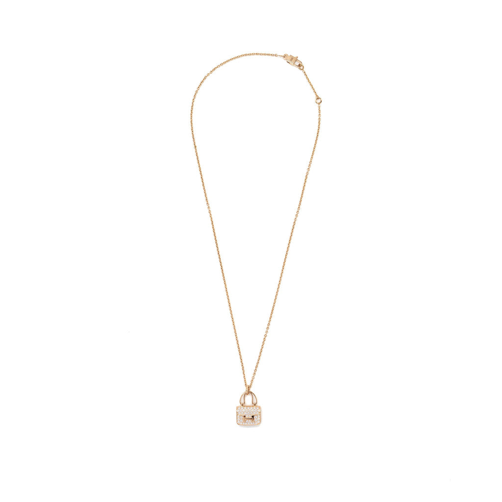 HERMES AMULETTE CONSTANCE PENDANT ROSE GOLD / DIAMONDS