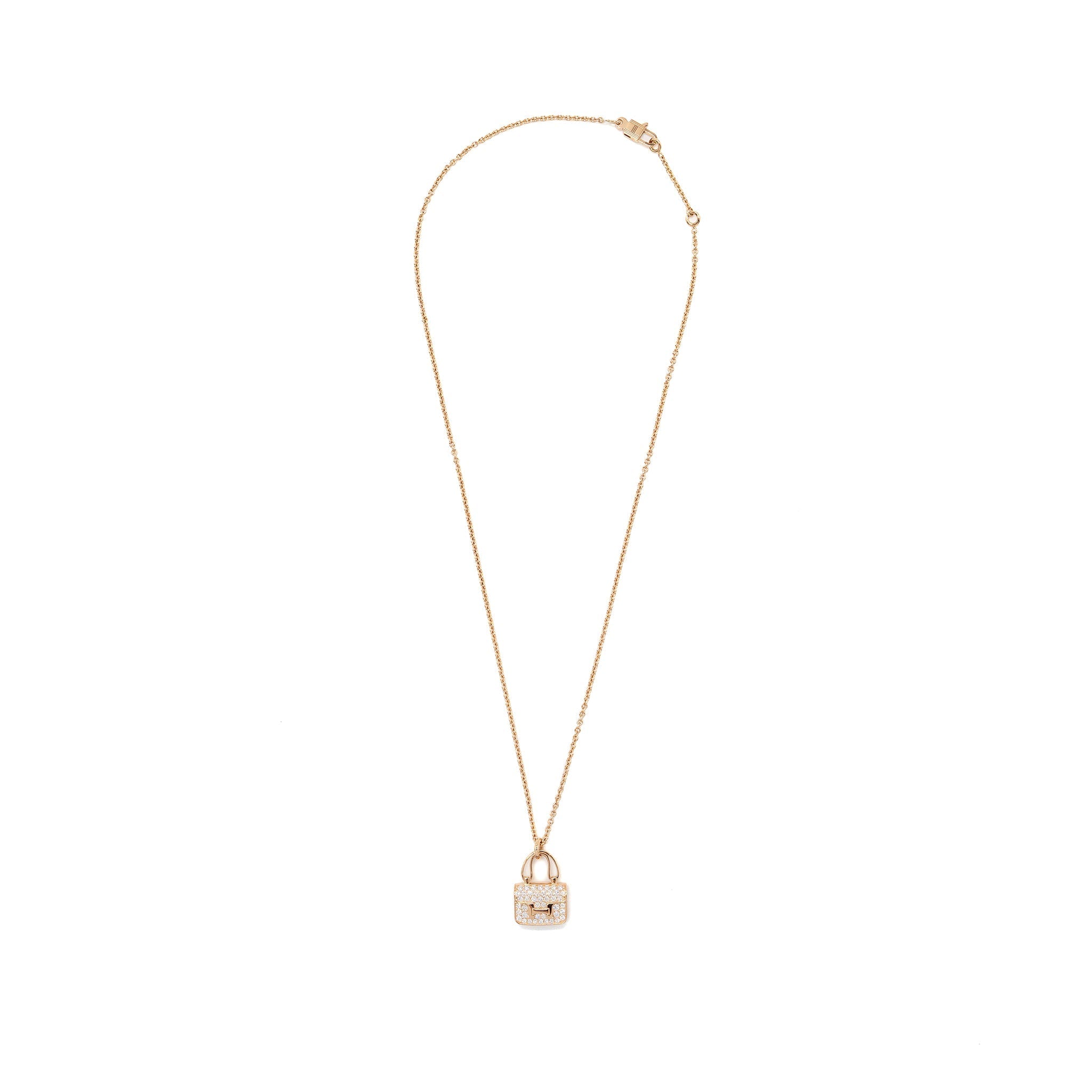 HERMES AMULETTE CONSTANCE PENDANT ROSE GOLD / DIAMONDS