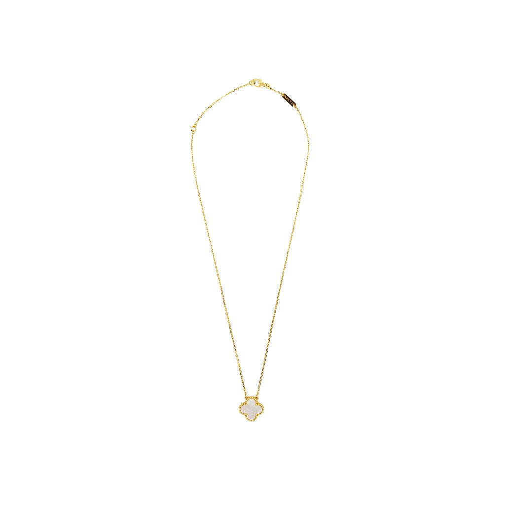 VAN CLEEF AND ARPELS VINTAGE ALHAMBRA PENDANT 18K YELLOW GOLD / MOTHER OF PEARL