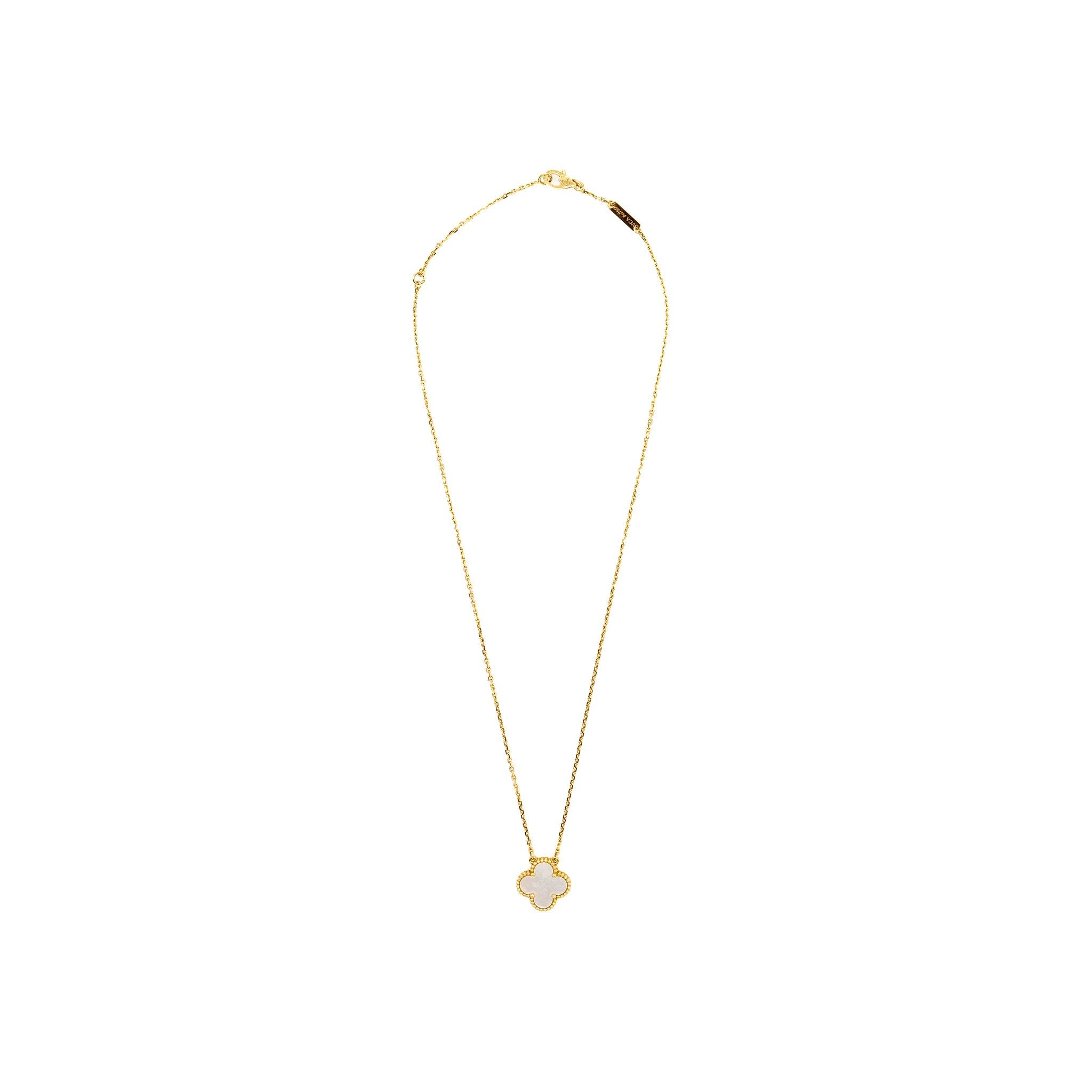 VAN CLEEF AND ARPELS VINTAGE ALHAMBRA PENDANT 18K YELLOW GOLD / MOTHER OF PEARL