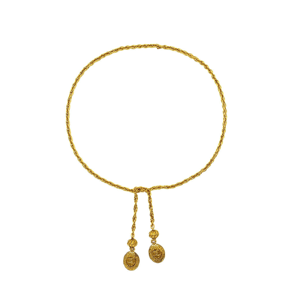 CHANEL VINTAGE CHAIN BELT/LONG NECKLACE GOLD TONE