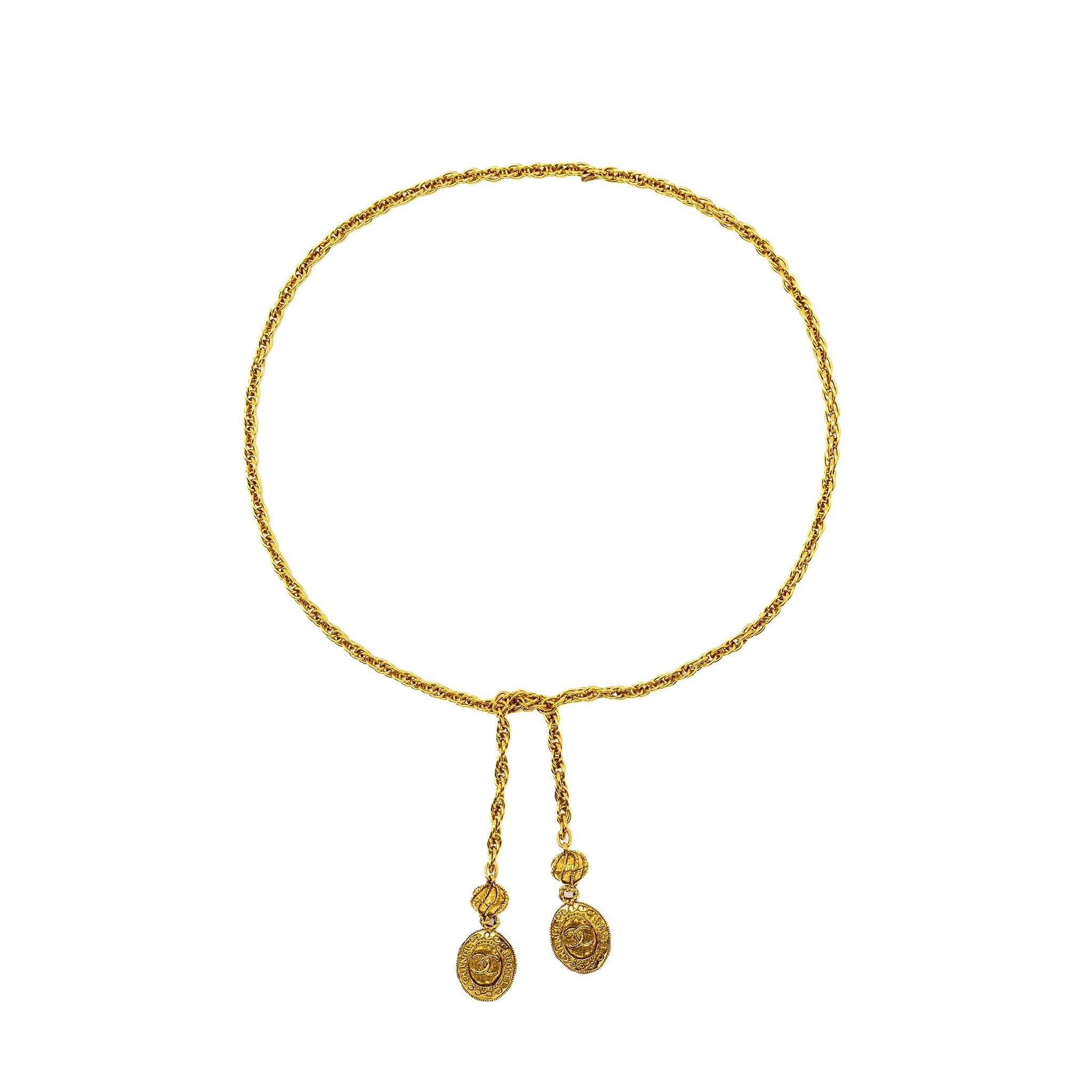 CHANEL VINTAGE CHAIN BELT/LONG NECKLACE GOLD TONE