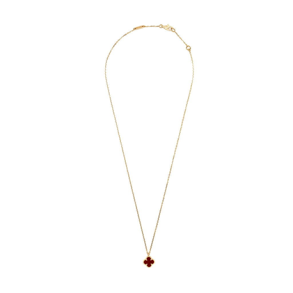 VAN CLEEF & ARPELS SWEET ALHAMBRA PENDANT CARNELIAN ROSE GOLD