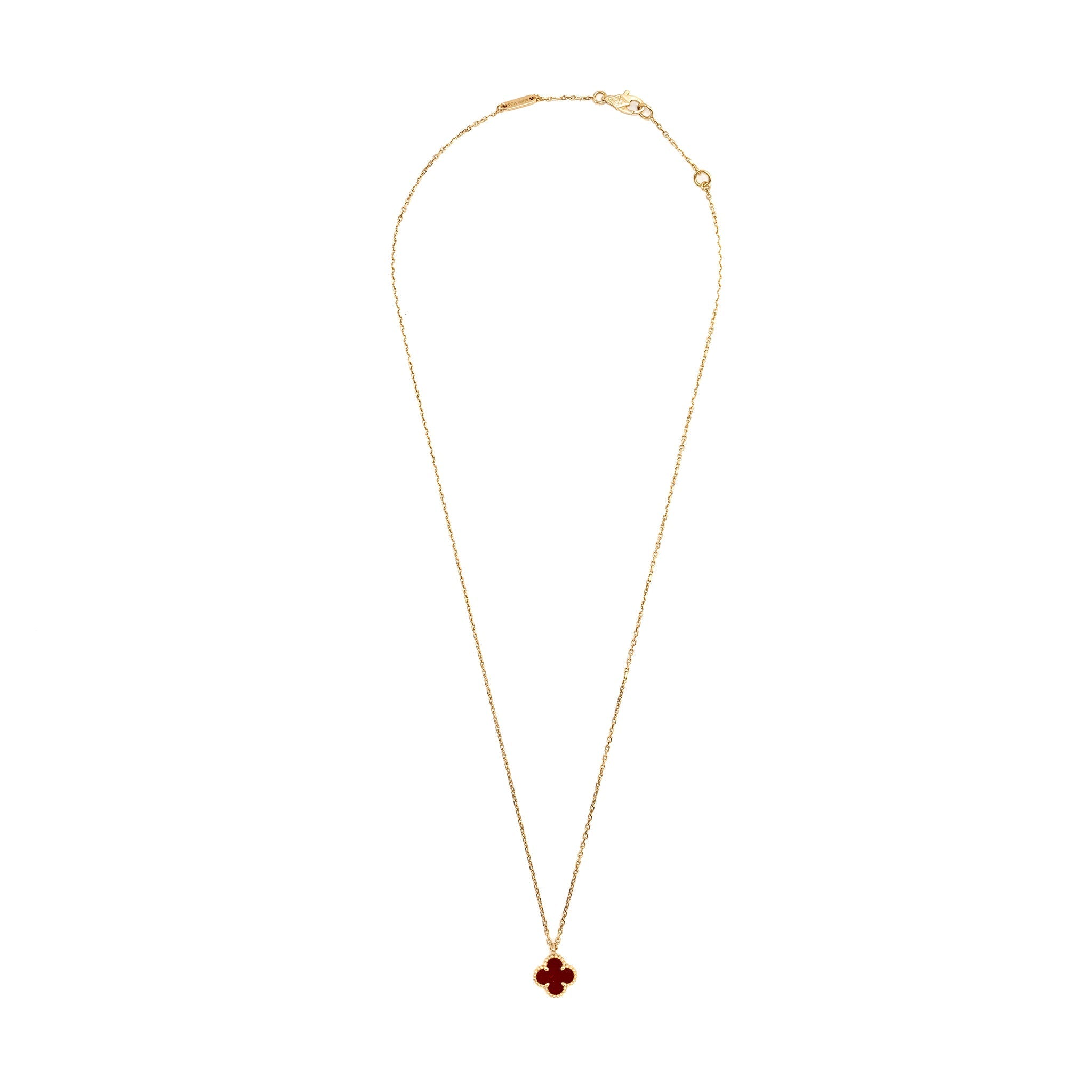 VAN CLEEF & ARPELS SWEET ALHAMBRA PENDANT CARNELIAN ROSE GOLD