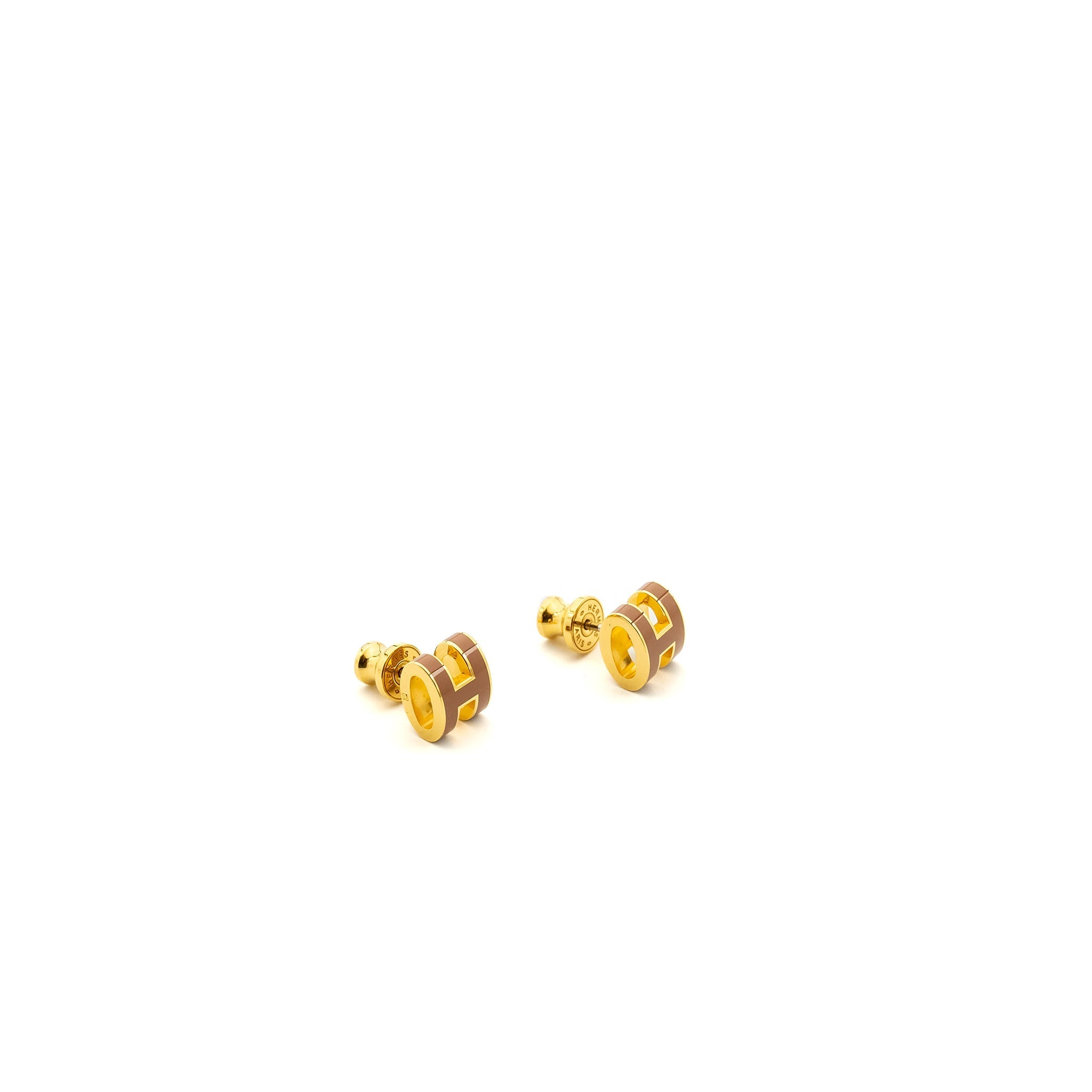 HERMES MINI POP H EARRINGS NEW GOLD RGHW