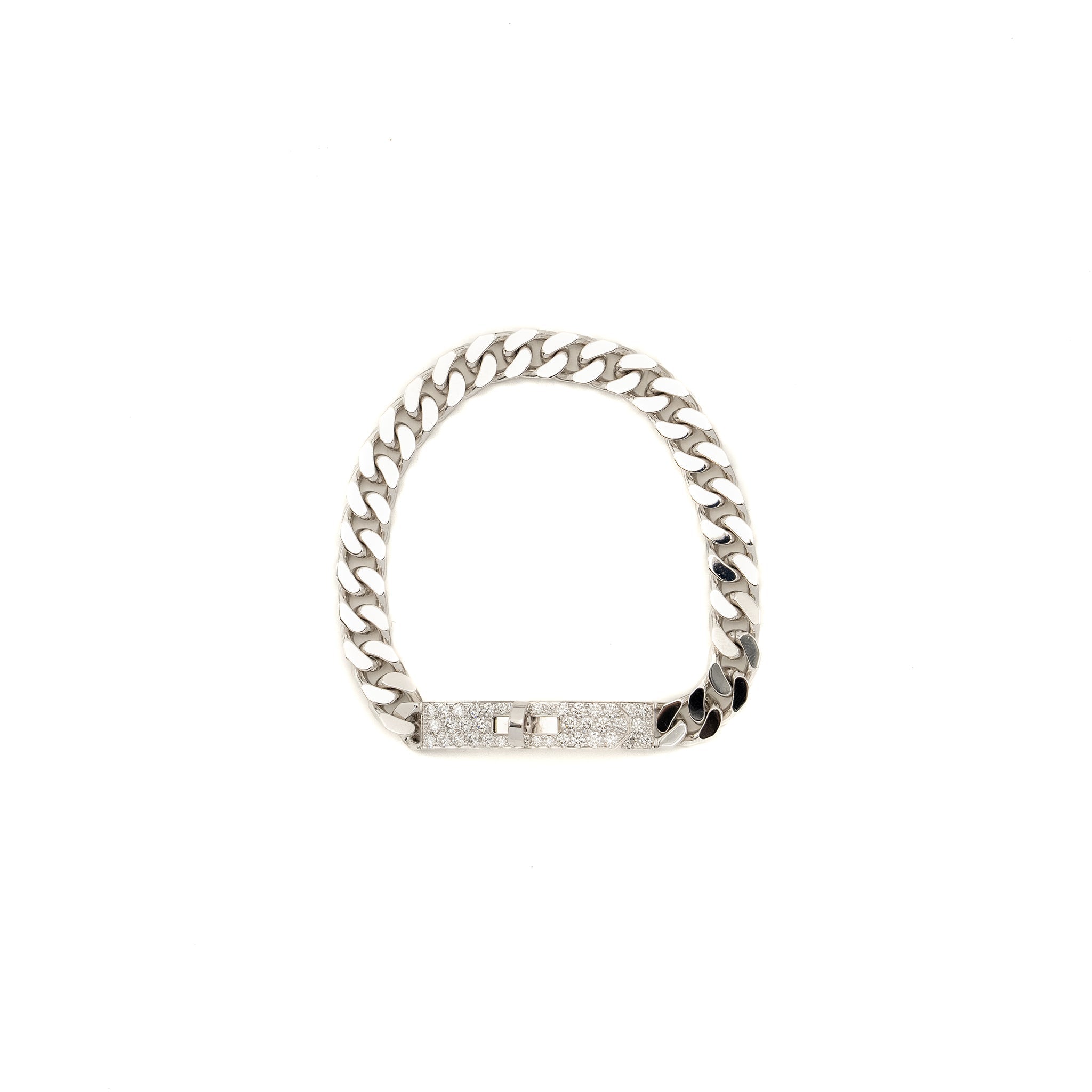 HERMES KELLY GOURMETTE BRACELET WHITE GOLD, DIAMONDS