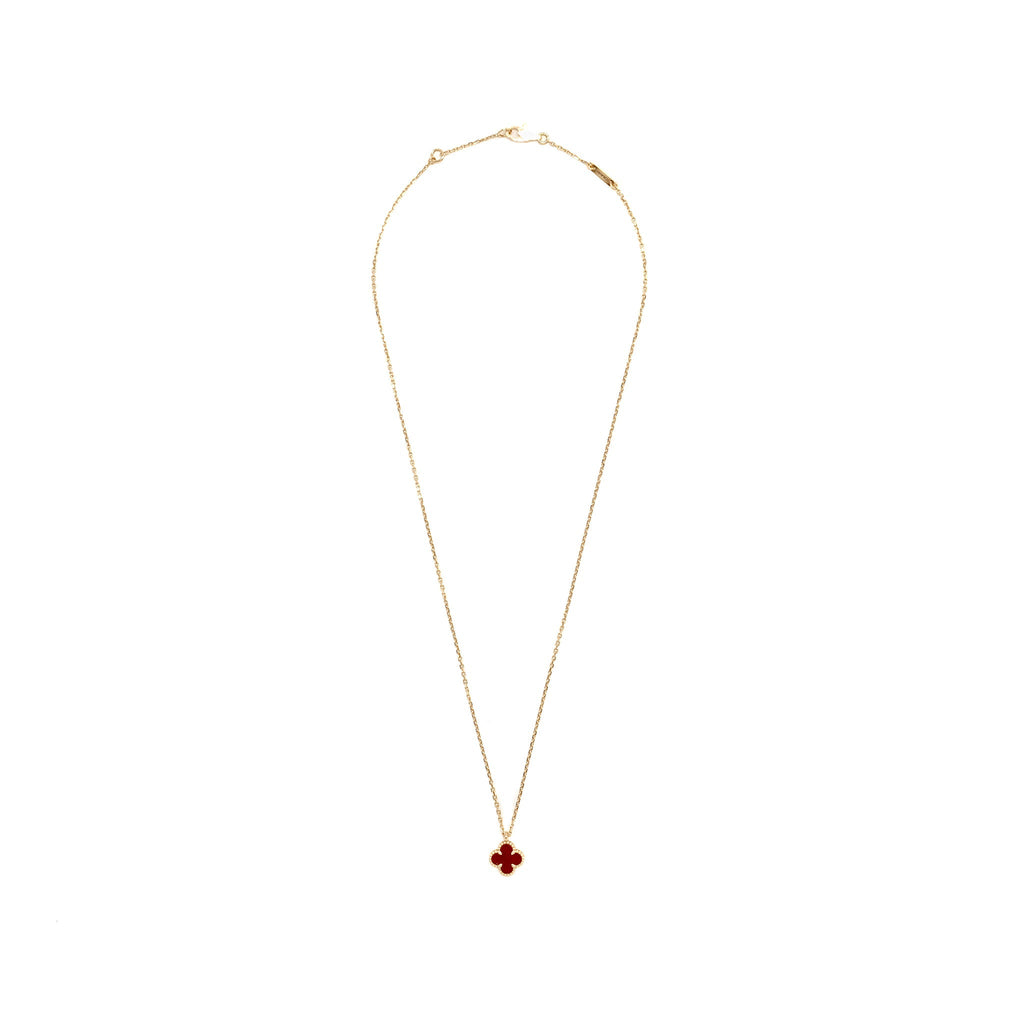 VAN CLEEF & ARPELS SWEET ALHAMBRA PENDANT CARNELIAN ROSE GOLD