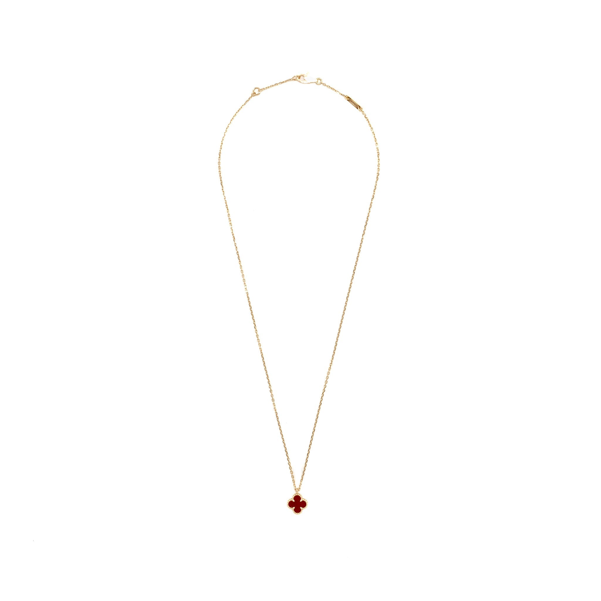 VAN CLEEF & ARPELS SWEET ALHAMBRA PENDANT CARNELIAN ROSE GOLD