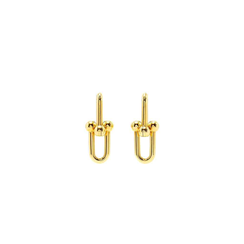 TIFFANY HARDWARE EXTRA LARGE LINK EARRINGS YELLOW GOLD