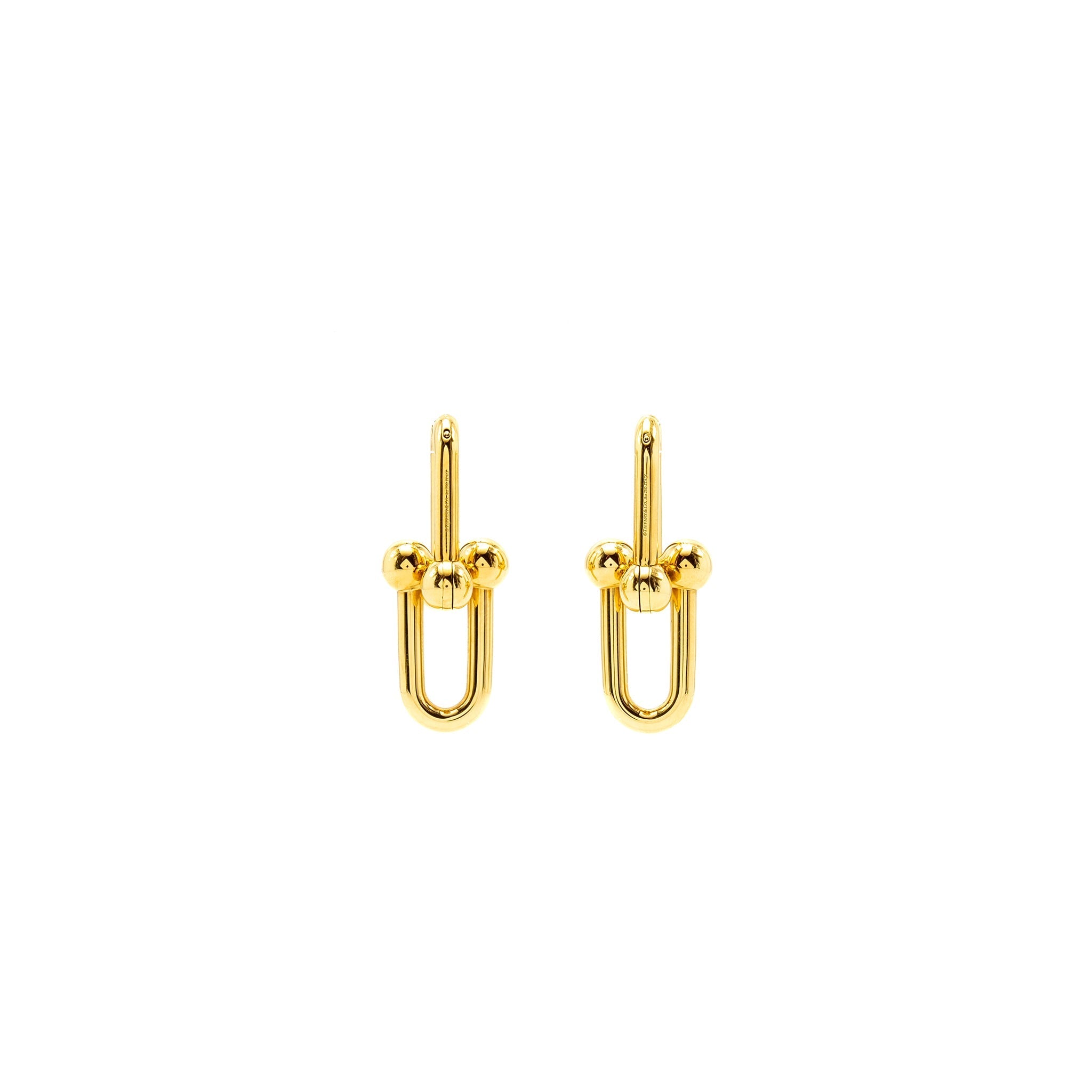 TIFFANY HARDWARE EXTRA LARGE LINK EARRINGS YELLOW GOLD