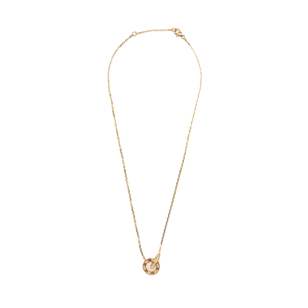 CARTIER LOVE NECKLACE ROSE GOLD, DIAMONDS
