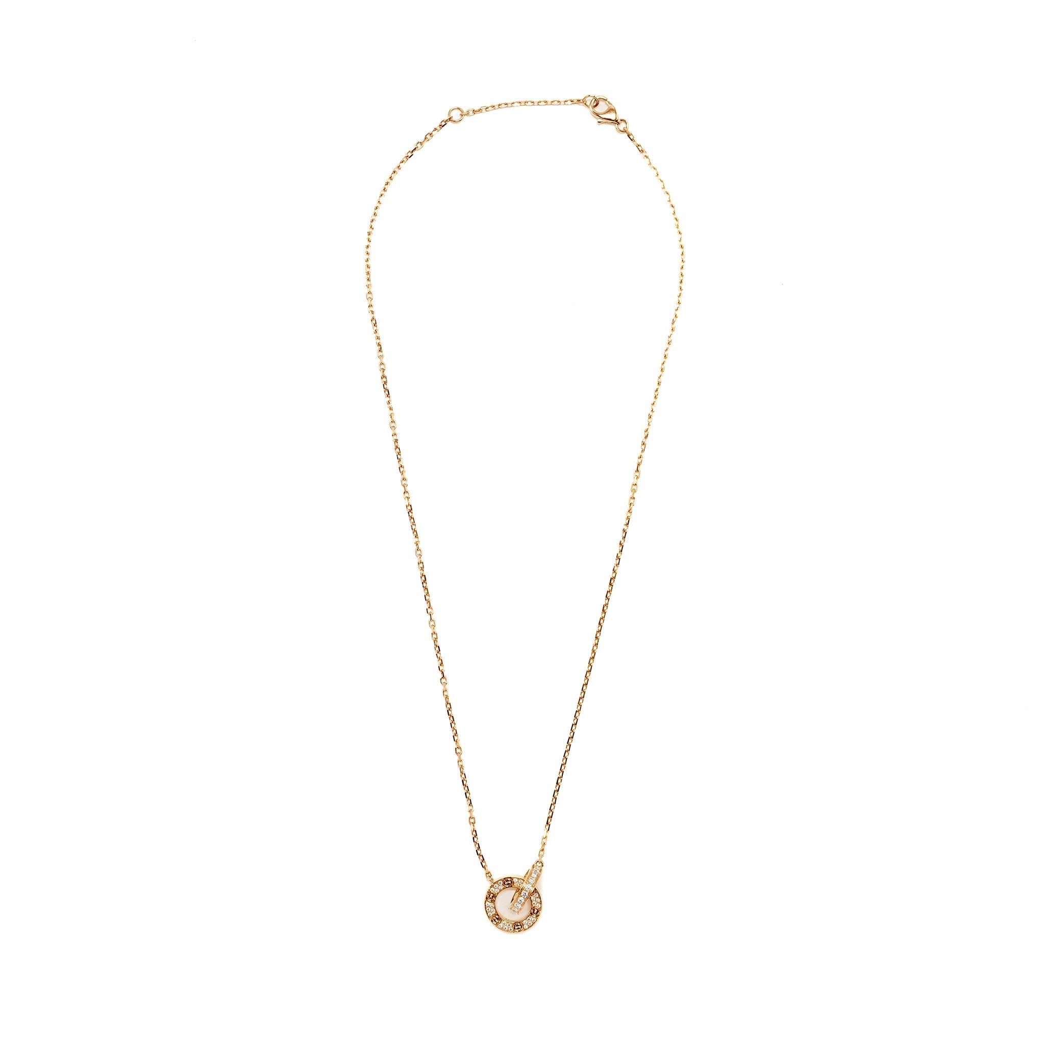 CARTIER LOVE NECKLACE ROSE GOLD, DIAMONDS