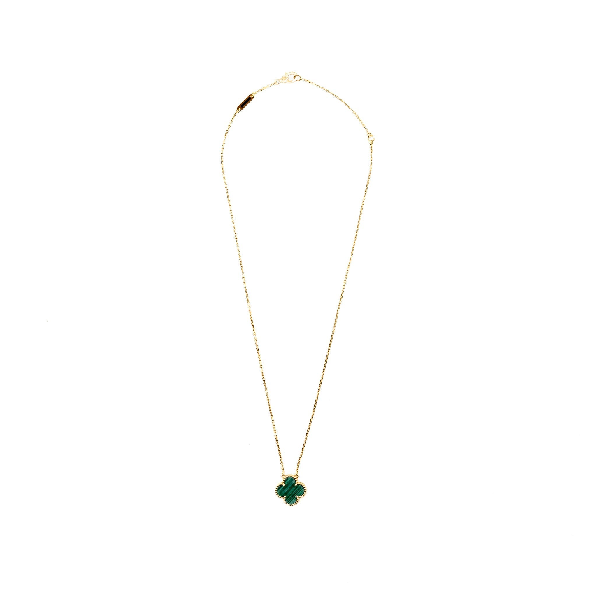 VAN CLEEF & ARPELS VINTAGE ALHAMBRA PENDANT YELLOW GOLD MALACHITE