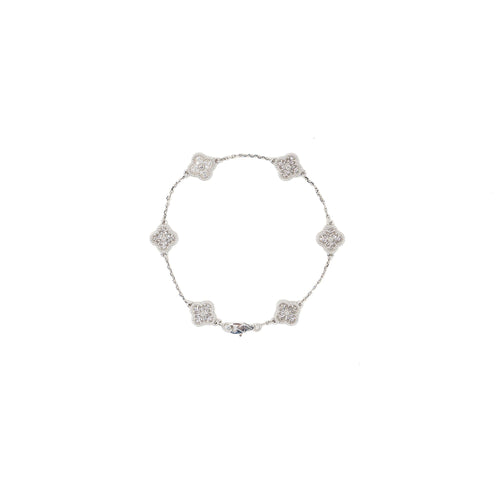 VAN CLEEF & ARPELS SWEET ALHAMBRA BRACELET 6 MOTIF, WHITE GOLD/ DIAMONDS