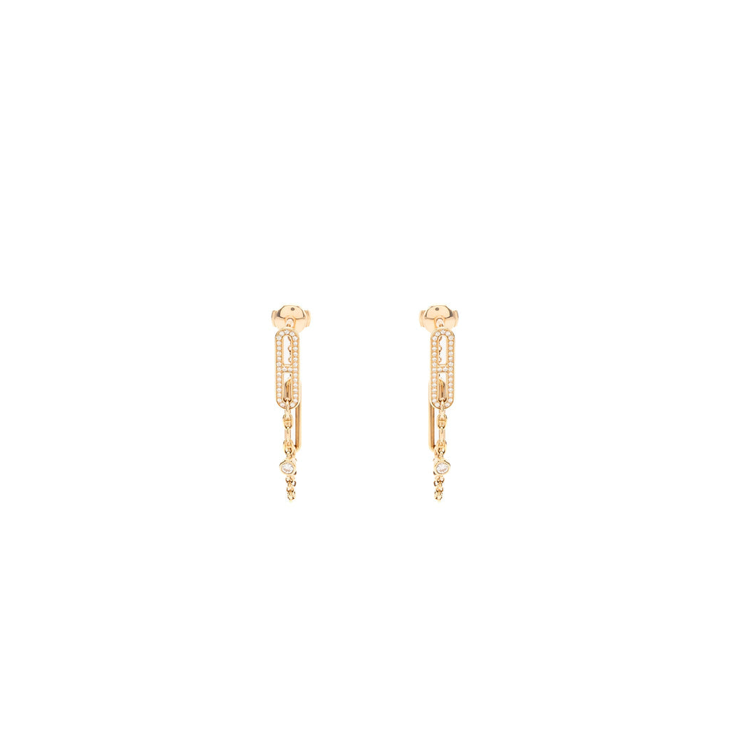 HERMES CHAIN D’ANCRE CHAOS EARRINGS ROSE GOLD, DIAMONDS