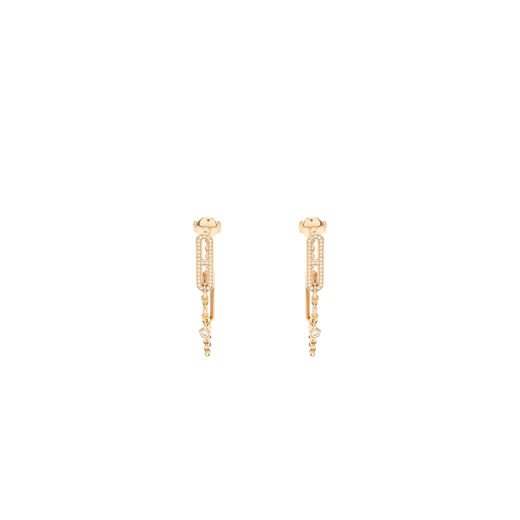 HERMES CHAIN D’ANCRE CHAOS EARRINGS ROSE GOLD, DIAMONDS