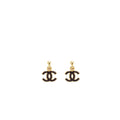 CHANEL CC DROP EARRINGS DARK RED/ GOLD TONE