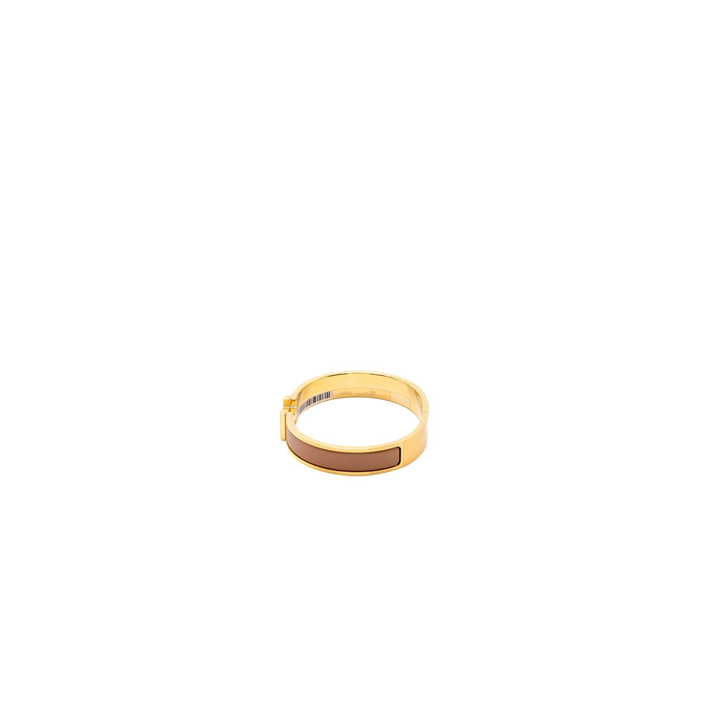 HERMES SIZE T6 CLIC HH BRACELET GOLD MAT BRUSHED GHW