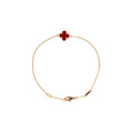 VAN CLEEF AND ARPELS SWEET ALHAMBRA BRACELET 18K ROSE GOLD / CARNELIAN