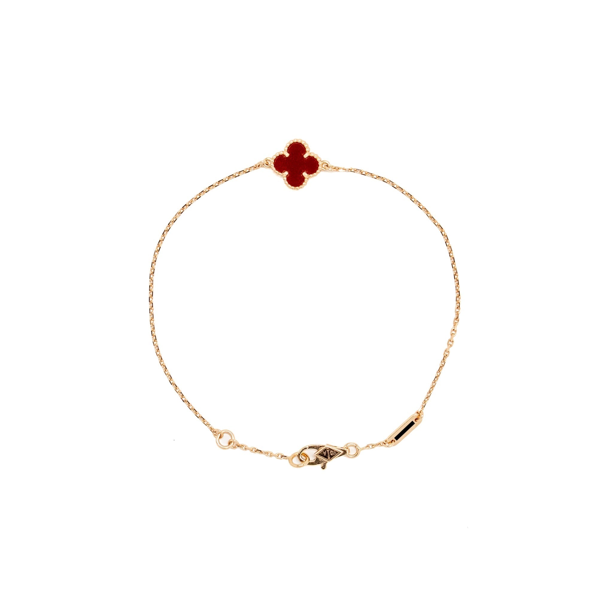 VAN CLEEF AND ARPELS SWEET ALHAMBRA BRACELET 18K ROSE GOLD / CARNELIAN