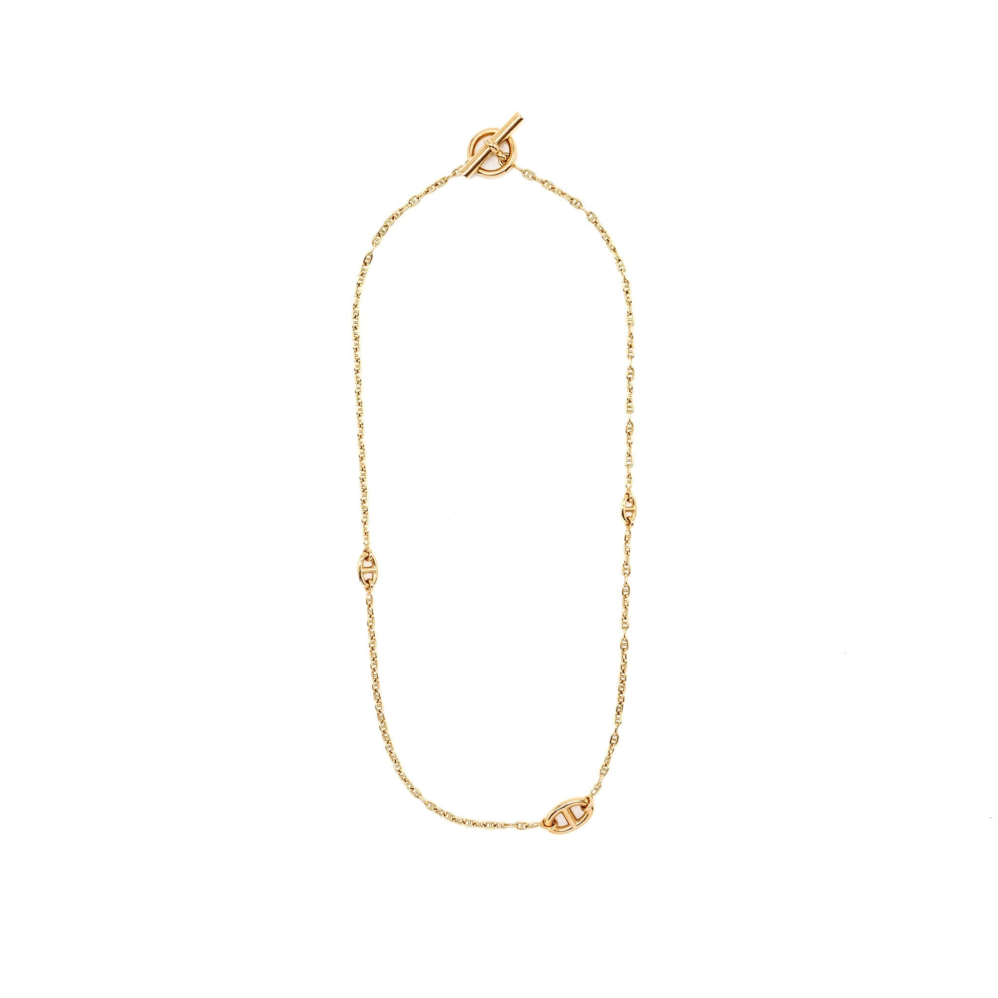 HERMES FARANDOLE LONG NECKLACE ROSE GOLD