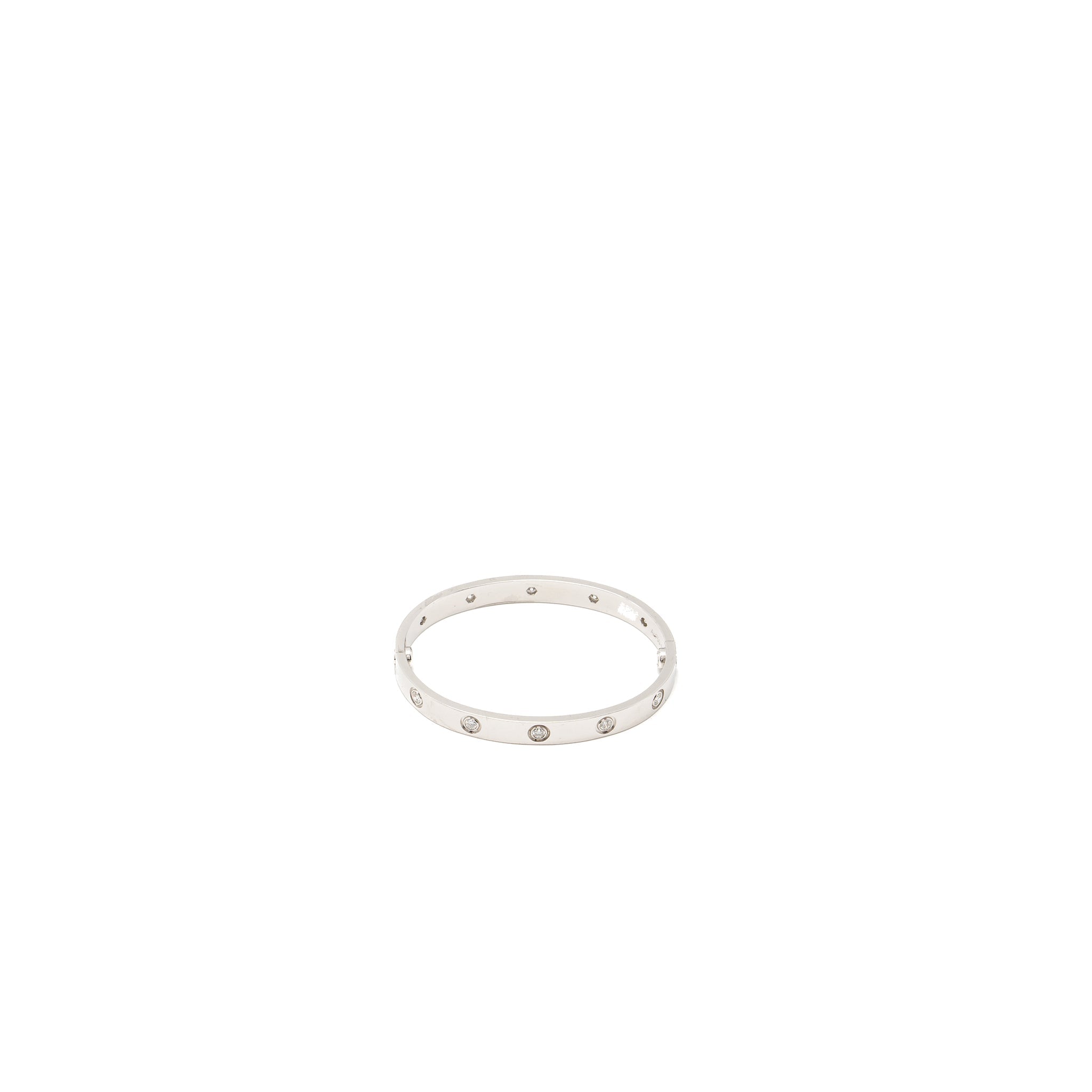 CARTIER LOVE BRACELET WHITE GOLD, 10 DIAMONDS