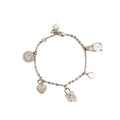 DIOR CRYSTAL CHARM BRACELET SILVER TONE
