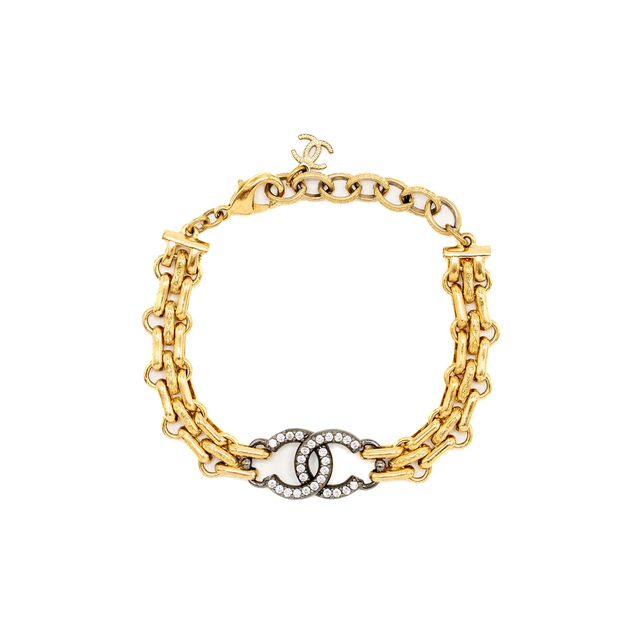 CHANEL CC CHAIN BRACELET CRYSTAL MULTICOLOUR TONE