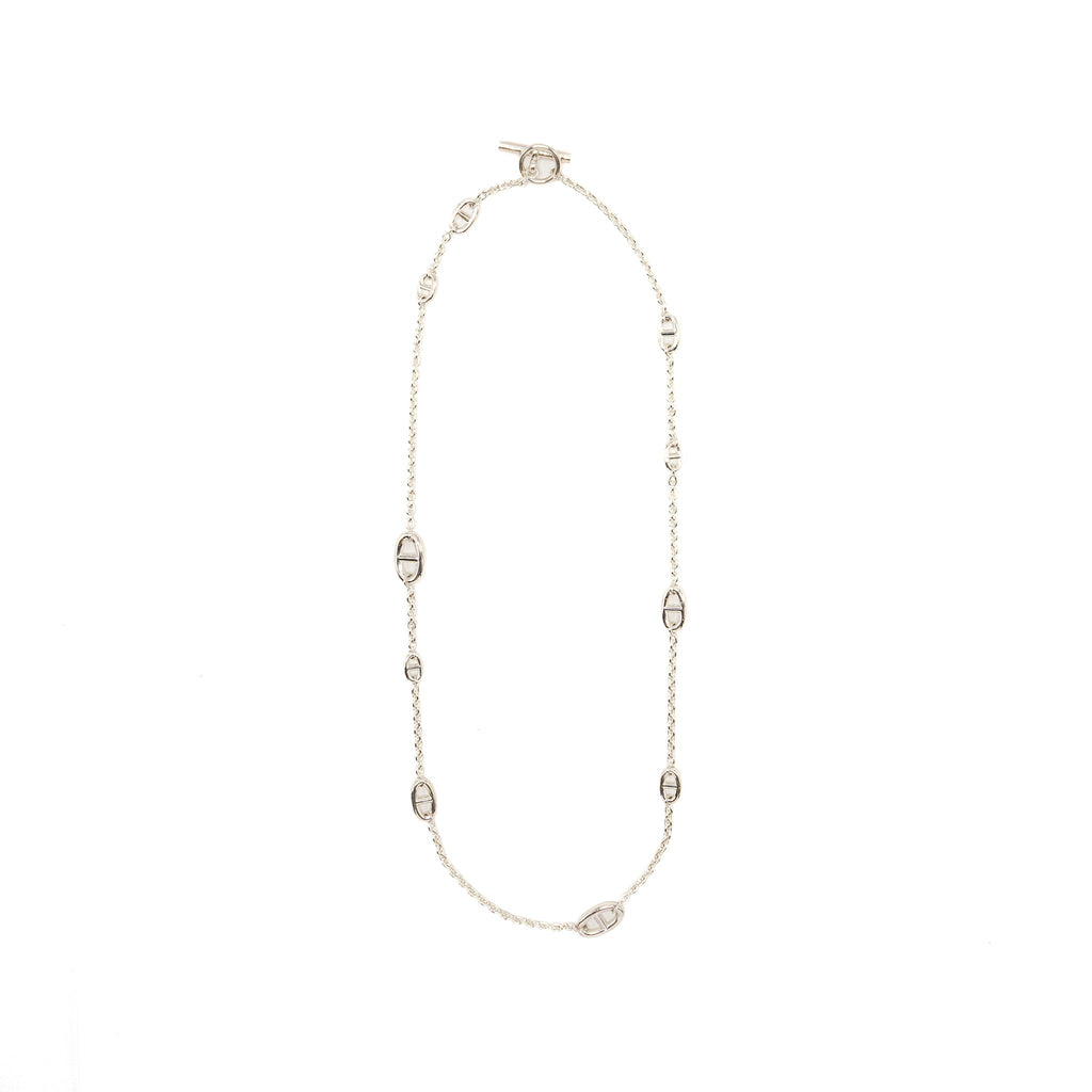 HERMES 80CM FRANDOLE LONG NECKLACE STERLING SILVER