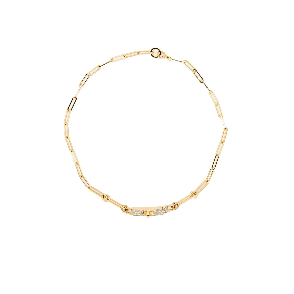 HERMES KELLY CHAIN CHOCKER/DOUBLE BRACELET YELLOW GOLD, DIAMONDS