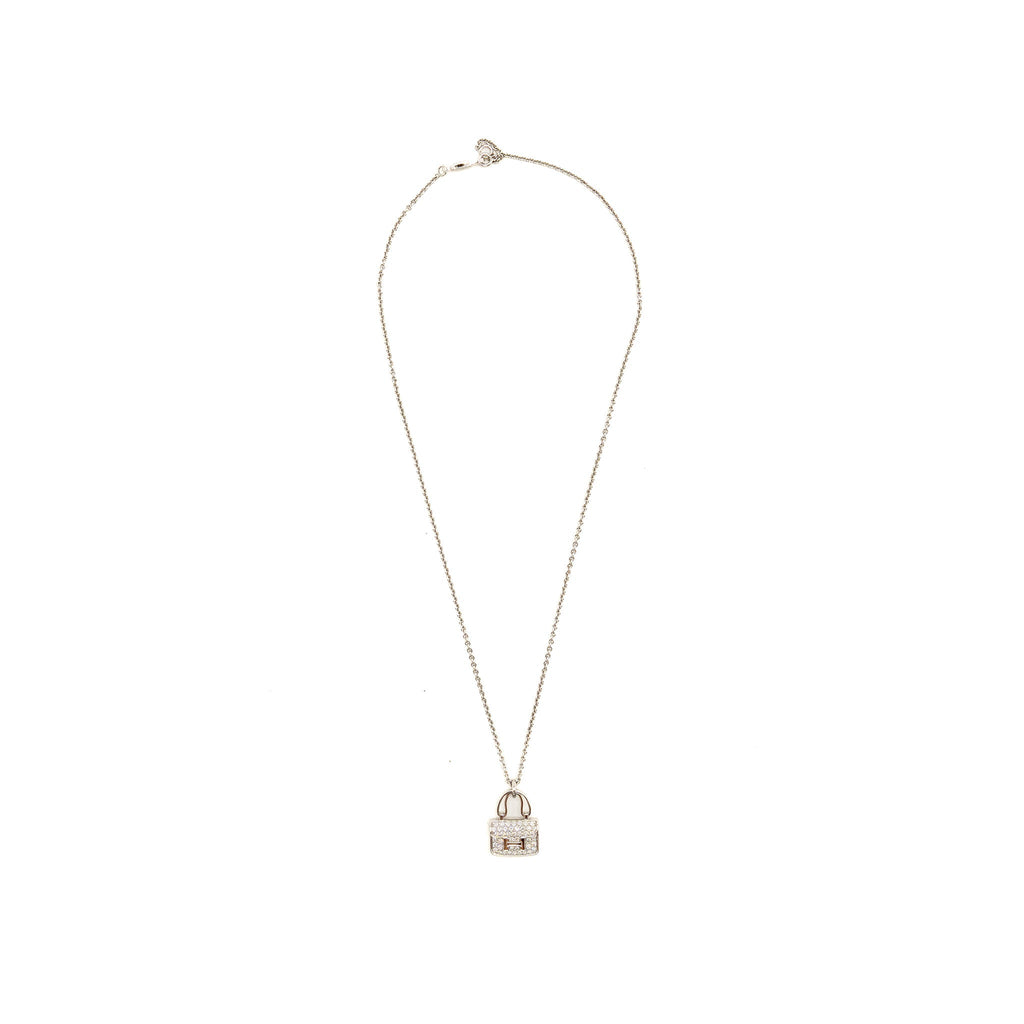 HERMES AMULETTE CONSTANCE PENDANT WHITE GOLD DIAMONDS
