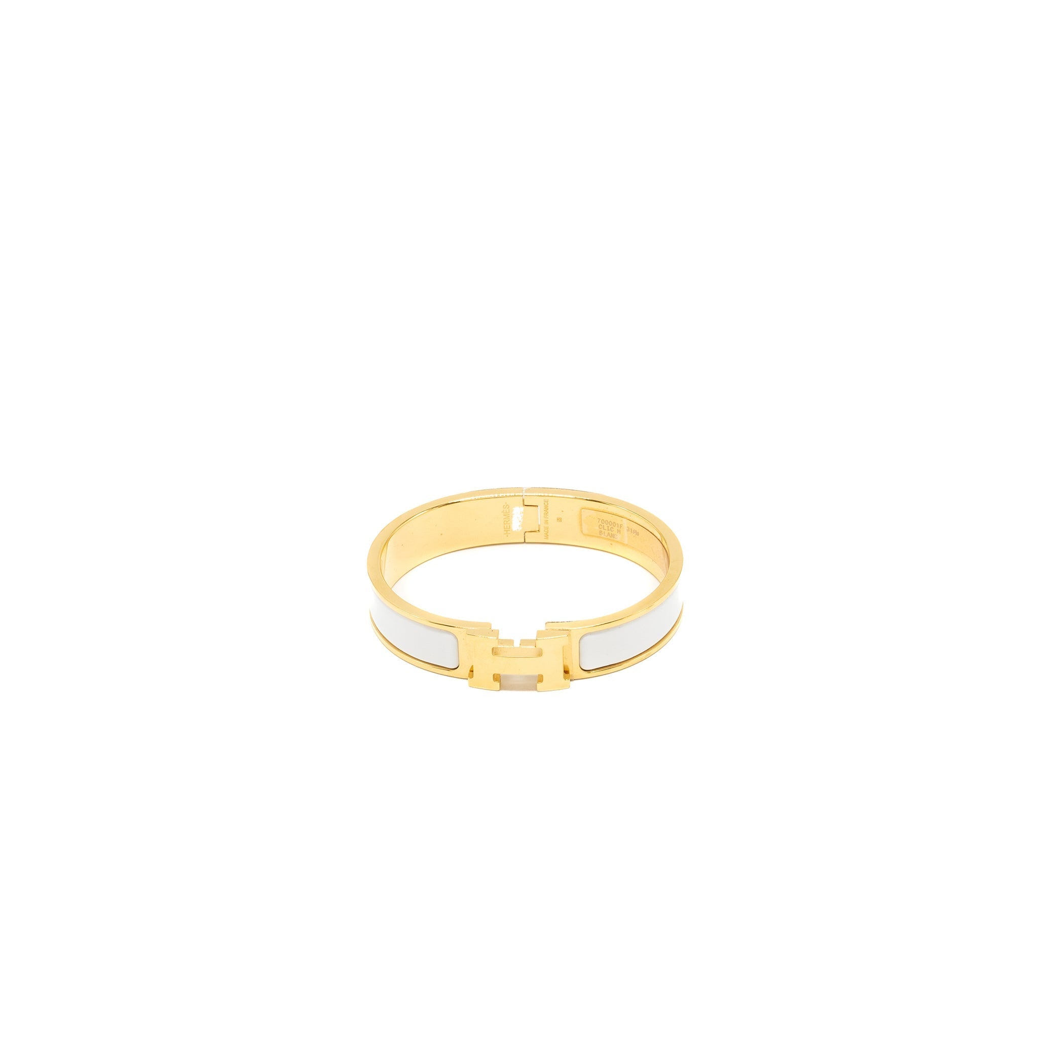 HERMES CIIC H BRACELET BLANC GHW