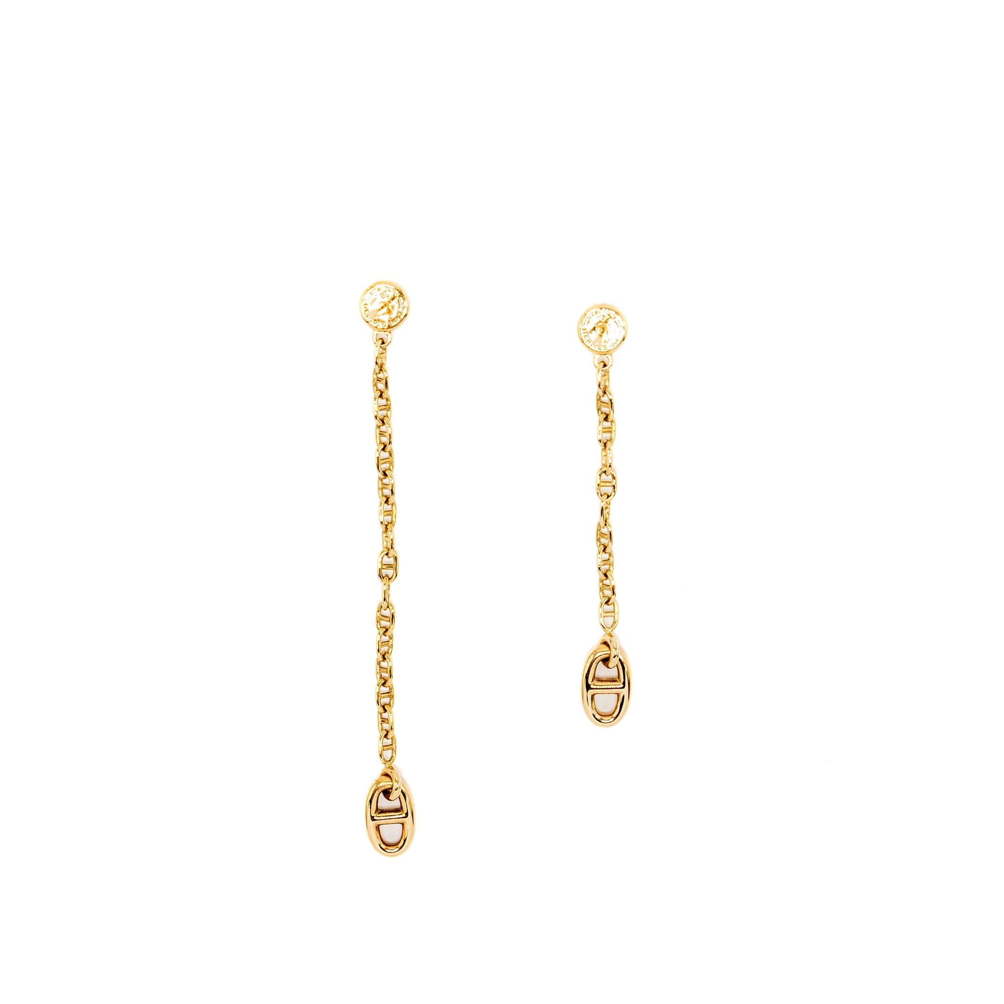 HERMES NEW FARANDOLE EARRINGS YELLOW GOLD, DIAMONDS