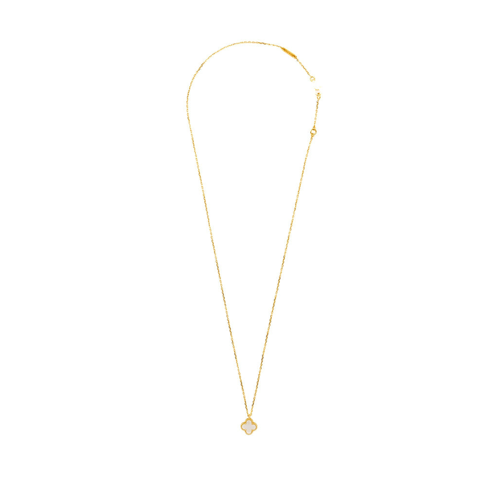 VAN CLEEF & ARPELS SWEET ALHAMBRA PENDANT MOTHER OF PEARL YELLOW GOLD