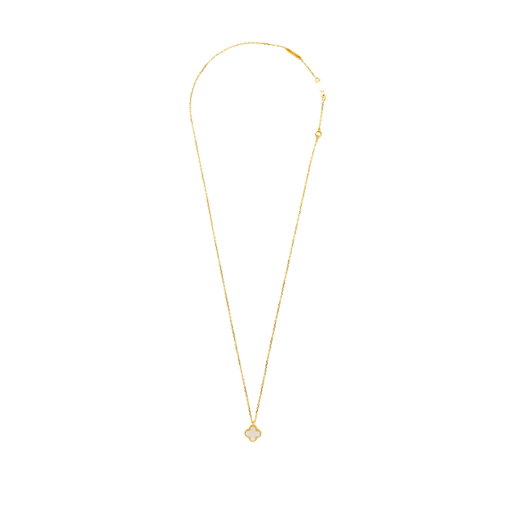 VAN CLEEF & ARPELS SWEET ALHAMBRA PENDANT MOTHER OF PEARL YELLOW GOLD