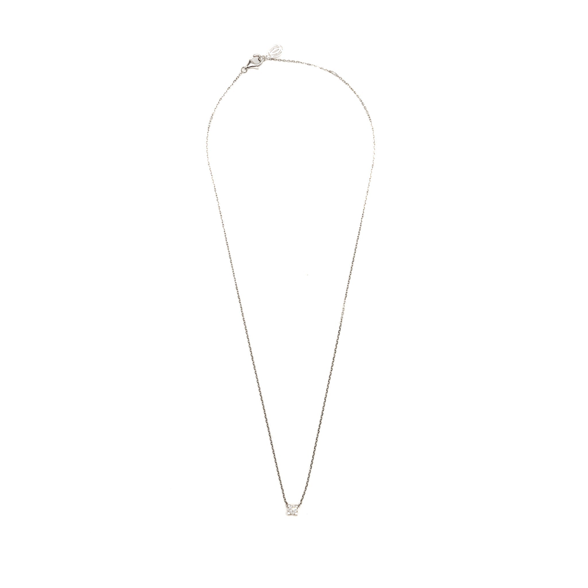 CARTIER C DE NECKLACE WHITE GOLD, 0.19CT E COLOUR VVS1 DIAMOND