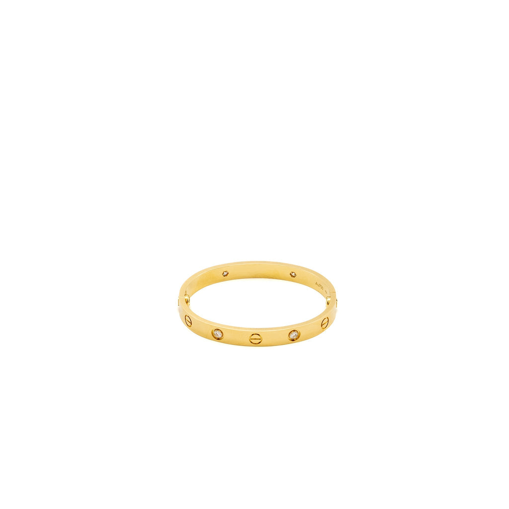 CARTIER LOVE BRACELET YELLOW GOLD 4 DIAMONDS