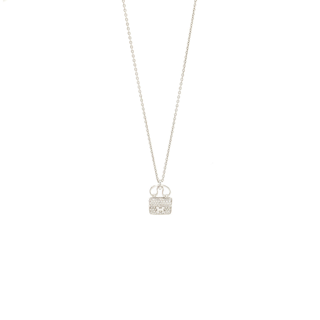 HERMES AMULETTE CONSTANCE PENDANT WHITE GOLD, DIAMONDS (OLD VERSION)