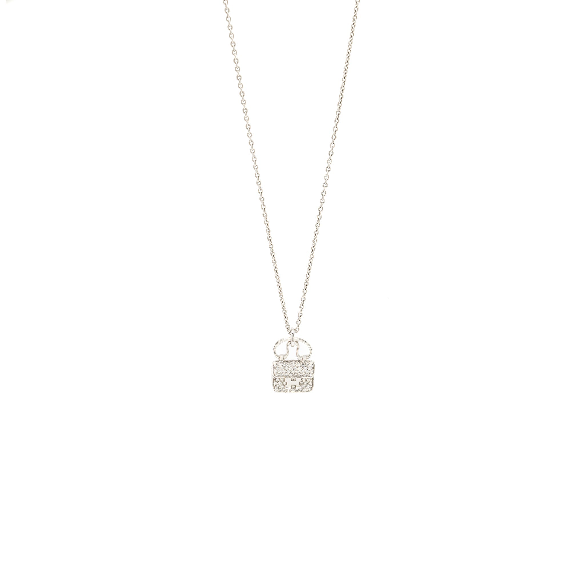HERMES AMULETTE CONSTANCE PENDANT WHITE GOLD, DIAMONDS (OLD VERSION)
