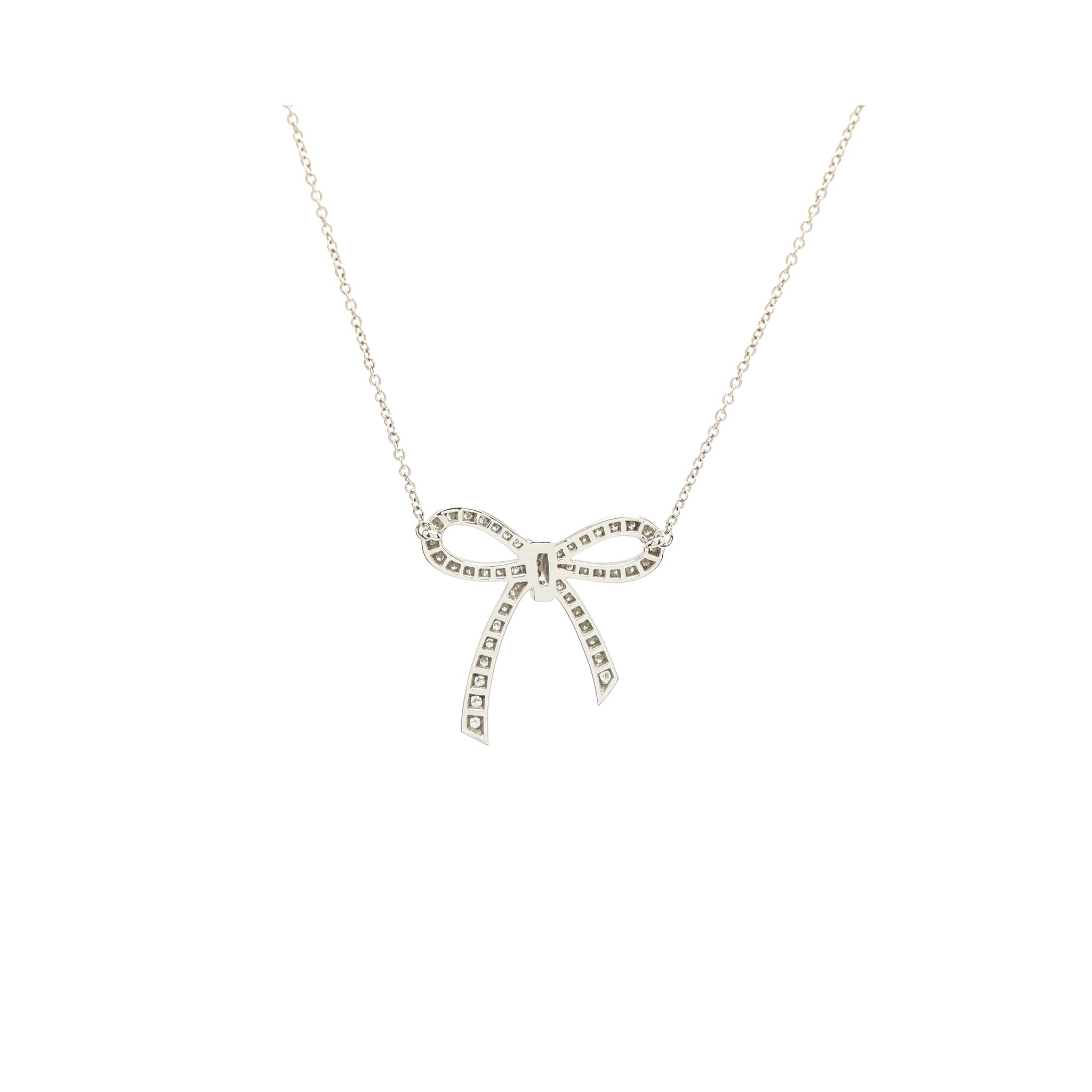 TIFFANY BOW PENDANT PLATINUM, DIAMONDS