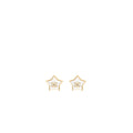 CHANEL STAR AND CC LOGO EAR CLIPS IVORY AND GOLD TONE
