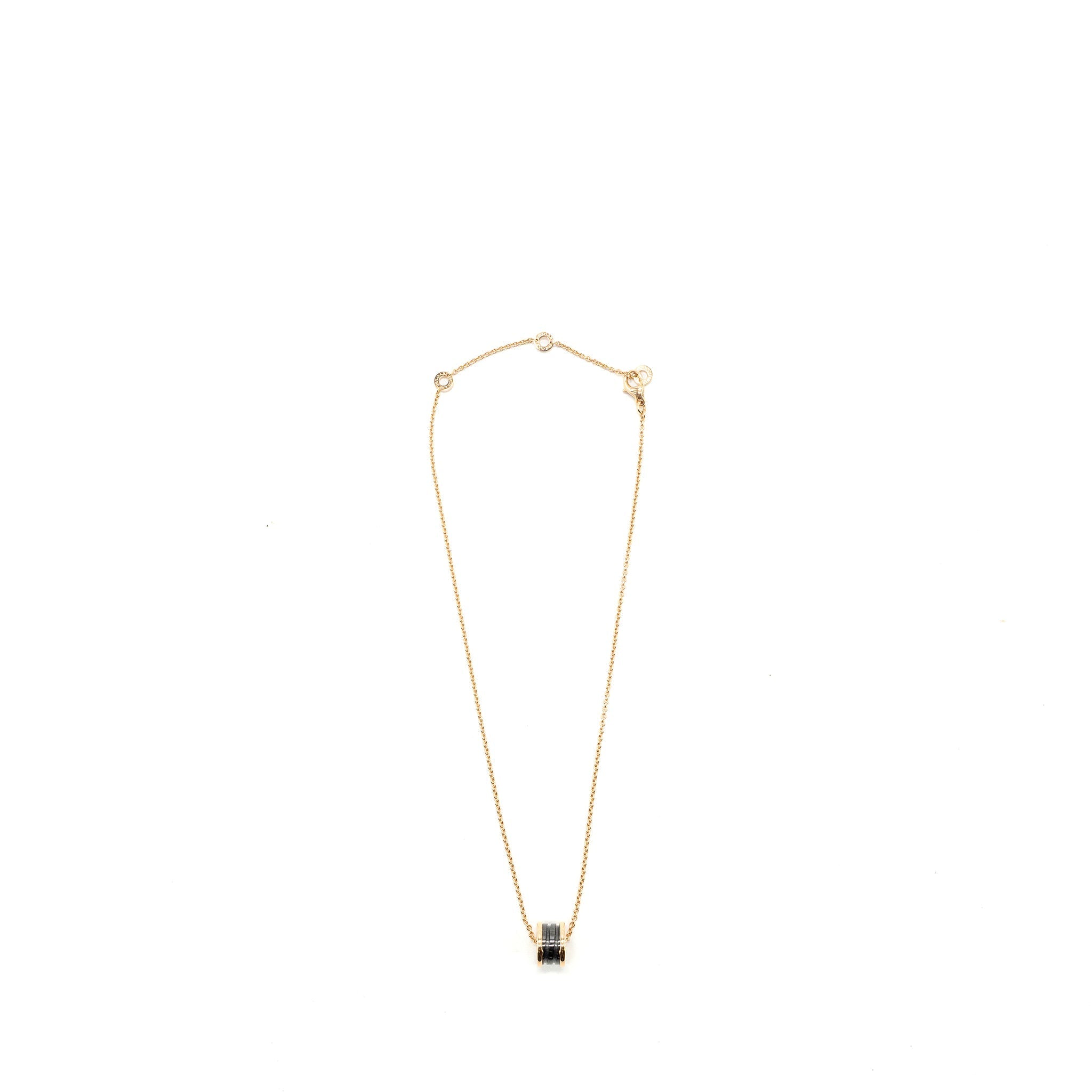 BVLGARI B.ZERO NECKLACE BLACK CERAMIC / 18K ROSE GOLD