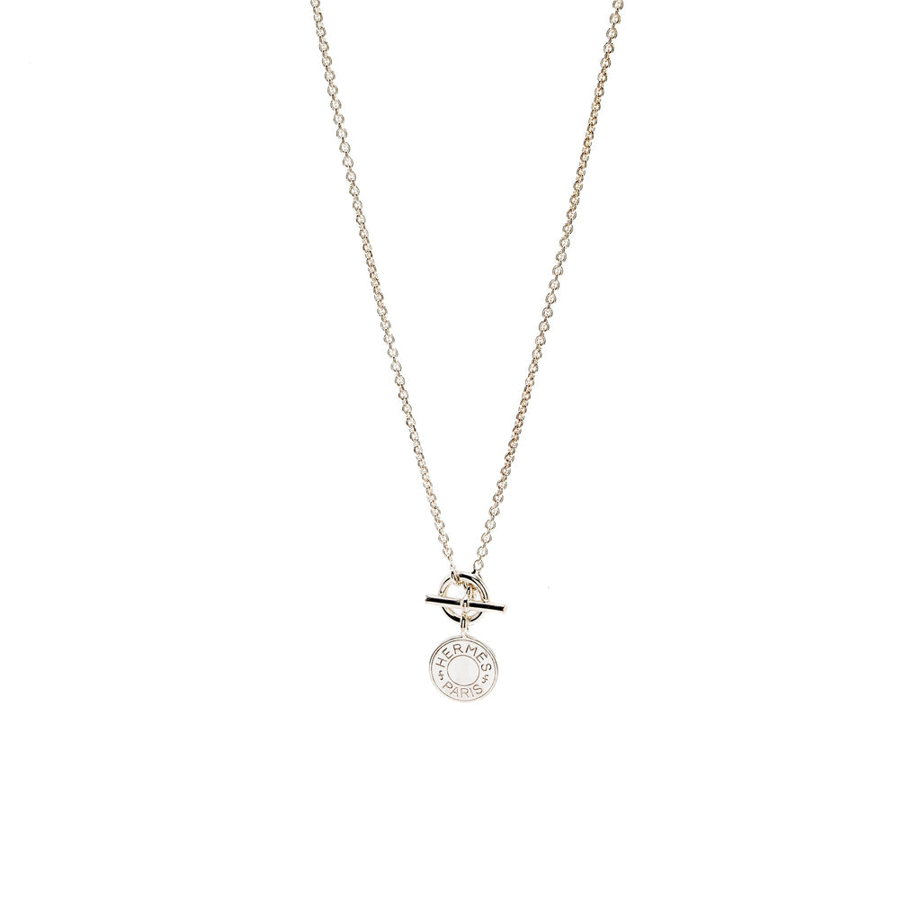 HERMES AMULETTES H EX-LIBRIS PENDANT STERLING SILVER