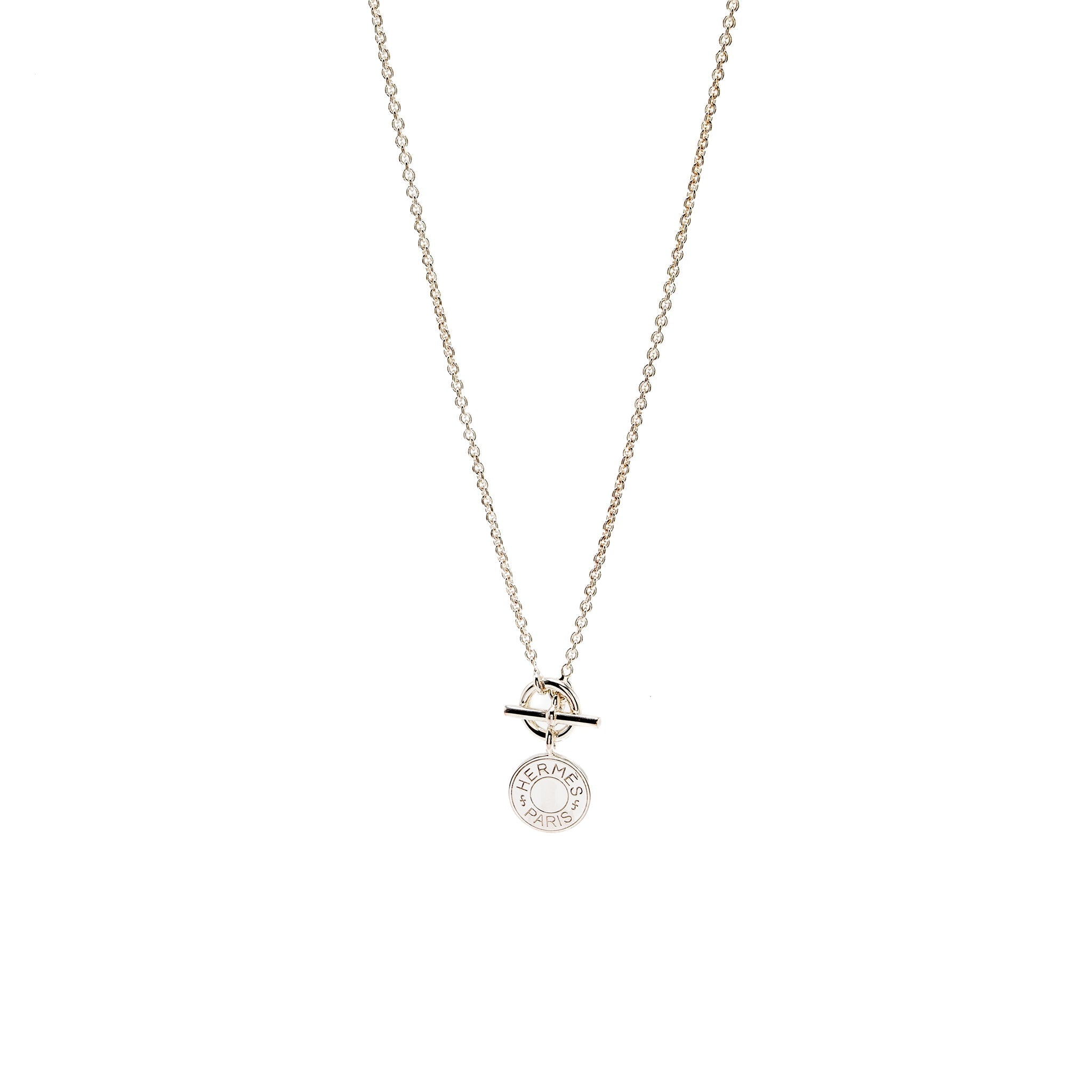 HERMES AMULETTES H EX-LIBRIS PENDANT STERLING SILVER