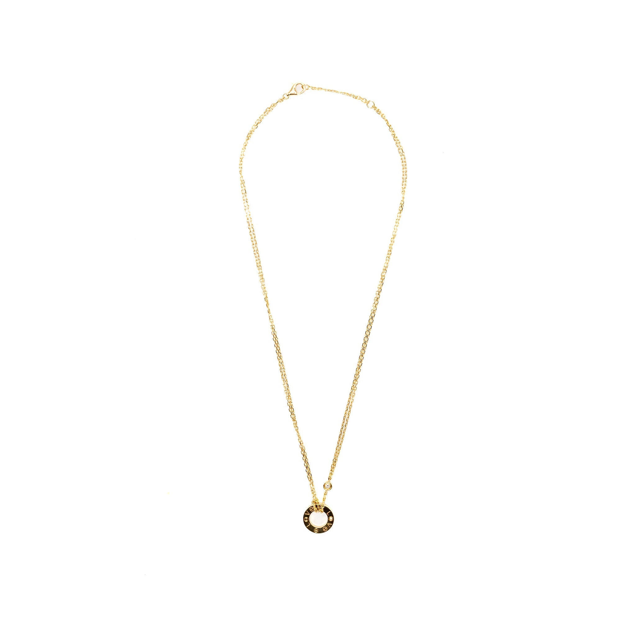 CARTIER LOVE NECKLACE YELLOW GOLD, 2 DIAMONDS
